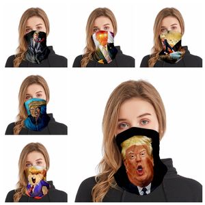 面白いトランプのフェイスマスク洗えるプリント防塵マスク屋外のサイクリングネックマジックサイクリングスカーフパーティーマスクは供給RRA3311