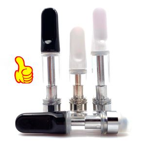 Empty Vape Pen Cartridges Packaging 0.5ml 1.0ml Ceramic Coil Glass Thick Oil Wax Carts TH205 Atomizer For E Cigarette 510 Thread Battery