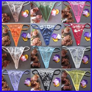 Womens Sexy Lace Panties T-Back underwear women Net yarn transparent G-String thongs lingerie see through underpants