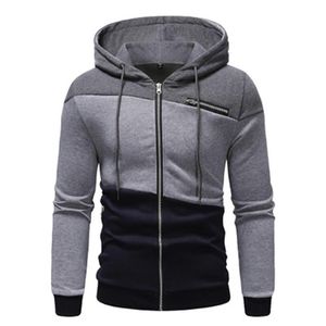 Homem Splice Malha Casaco Cardigan Zipper Comprimento Regular Com Moletons De Moletons Moleton Primavera New Slim Manga Longa Pullover Hoodies