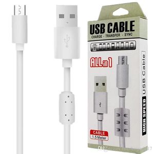 1,5 m 5ft snabb laddningstyp C USB C Micro V8 Charger Cable för Samsung Galaxy S8 S10 S20 S22 S23 HTC LG Android -telefon