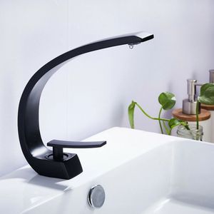 Black Copper Bathroom Basin Faucets Hot Cold Single Hole Faucet Creative Washbasin Tap for Bathroom Kitchen Water Faucets