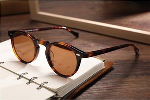 빈티지 Gregory Peck OV5186 라운드 선글라스 HD 편광 UV400 렌즈 45-23-145 Unisex Lightweight 수입 순수한 판자 풀셋 케이스