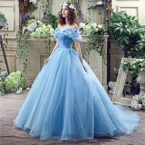 En yeni mavi Külkedisi Quinceanera Elbiseler Tatlı 16 Pageant Balo Debutante Elbise Resmi Akşam Parti Elbiseleri