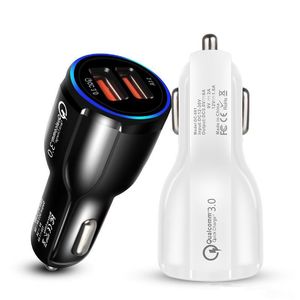 Dual USB Car Chargers Quick Charge QC3.0 CellPhone Charger 2 Port USB Fast Car Chargers for Sasmung Samsung Smart Phone Tablet