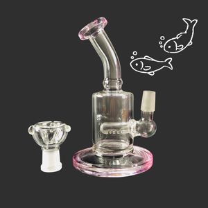 ピンクダブリグガラスボン水ギセル水道パイプクォーツバンガーボウルハニカム Perc Bongs うっとりミニパイプオイルリグ小型バブラービーカー