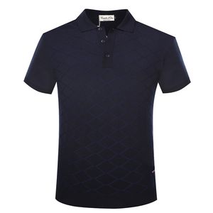 億万長者Tシャツの男性シルク2020夏の商業快適な高品質の菱形パターン男性服ビッグサイズM-5xL送料無料