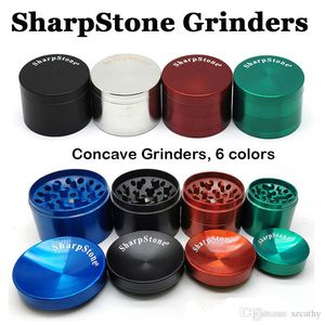 SharpStone Grinders Concave Grinder With Plastic Bags Dry Herb Vaporizer Herbal Spice Crusher mm mm mm mm Metal Layers Flat Crushers E Cigarettes