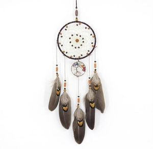 Handmades Dreamcatcher Wind Chimes Handmade Nordic Dream Catcher Net With Feathers Hanging Dreamcatcher Craft Gift Home Decoration LSK255