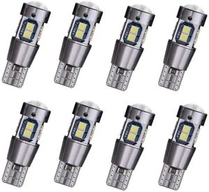 10 pezzi auto T10 194 lampadina a LED W5W 192 bianco 3030 10SMD Canbus luci targa auto cupola festone lampada porta laterale luci mappa super luminosa