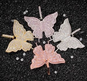 Animal Butterfly Necklace & Pendant Iced Out Tennis Chain Gold Color Cubic Zircon Men's Women Hip hop Rock Jewelry Gifts