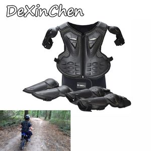 Cool Black Child Motocross Full Body Protect Armor Chest Spine Knee Elbow Guard Motorcycle Vest Suits Red Blue Color Kids Armor