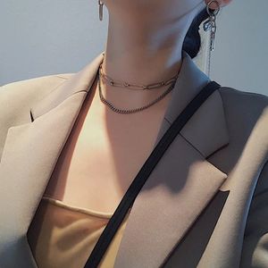 Hip hop Justine clenquet Necklace 2020 New Two-color Stitching Punk Trend Couple Personality female Clavicle Chain Party Gifts