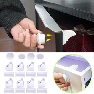 Magnetic Proteção porta do armário Crianças Gaveta Locker Segurança Invisible Baby Lock Segurança 4 PCS + 1 8pcs chave + 2 Key