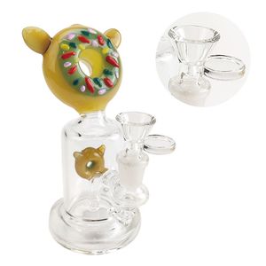 Eşsiz Tasarım Cam Su Bongs Harset Mini Sevimli Ayı Dab Rig 6.5inch 14mm Eklem