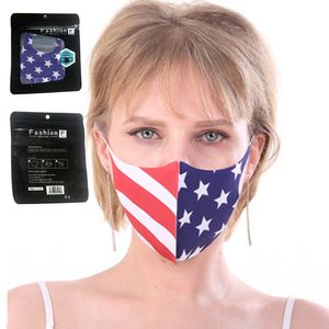 Ontwerper Amerikaanse vlag gezicht masker mode stof-proof volwassen kinderen anti stof masker beroemdheid zonnebrandcrème dunne ademend usa maskers