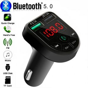 BTE5 Car MP3 Player Bluetooth FM Transmitter FMModulator Dual USB Charging-Port for 12-24V General Vehicle CarCharger with Retail box