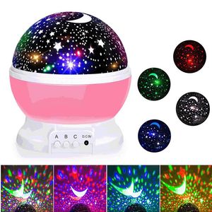 Led Starry Night Light Dream Rotating Romantic Starlight Projektionslampa USB Barn Gränsöverskridande Projektor Nattljus