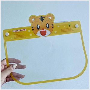 Crianças protetor facial dos desenhos animados máscara reutilizáveis ​​PET Criança Anti-fog Limpar protecção completa Rosto Anti-respingo transparente viseira Safe Kids LJJP92