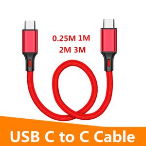 USB-C to Type C Cables fast Charging Dual Cable 25cm/1m/2m Quick Charge Cable For Samsung Galaxy A1 A71 A20s A50 A8