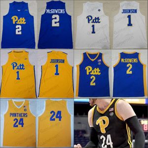 O basquete universitário veste de basquete Pitt Xavier Johnson Malik Ellison Custom Qualquer Nome Número Steven Adams Joe Mascaro Kene Chukwuka Homens Mulheres Juventude Jersey