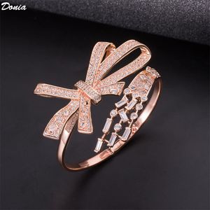 Donia Jewelry Luxury Bangle Party European och American Fashion Card Home Series Classic Bow Mini Copper Inlaid Zirconia Designer Gift