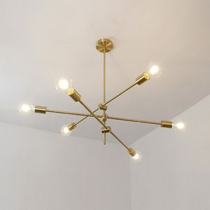 Factory direct modern minimalist design light Lamp brass multi-head chandelier living room dining bedroom led ceiling