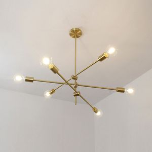 Factory Direct Nowoczesny Minimalistyczny Design Lampa Lampa Mosiądz Wielofunkcyjny Żyrandol Salon Dłoni Sufit LED Sufit