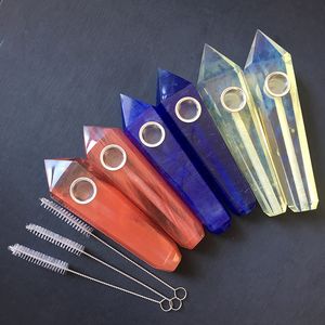Natural Smoking pipe Healing Crystals Stone pipes For Smoking Tobacco Pipe Quartz Gemstone Pipe Tower Quartz Point