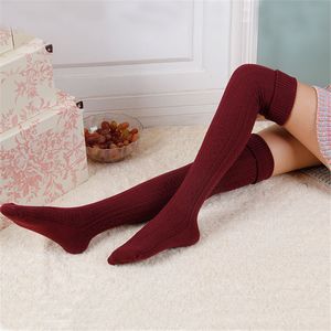 Retro Over Knee stockings Fashion women Knit Long Tube Stockings Boot Socks Winter Leg Warmers tights clothing will and sandy gift