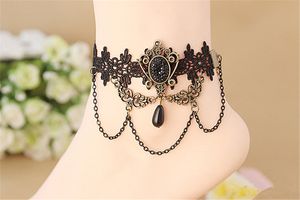 Hot Selling Korean Version Of Gothic Rock Palace Retro Lace Sexy Women's Anklet Handmade Jewelry Wholesale