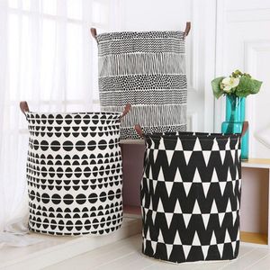 INS Kids Toys Storage Basket Laundry Baskets Foldable Dirty Clothing Bucket Waterproof Laundry Bag Polka Dot Cactus 55 Styles DW2470