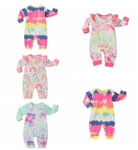 Baby Rompers Tie Dye Boys Clothing Cotton Long Sleeve Jumpsuit Newborn Boutique Onesies Spring Autumn Baby Girl Footies Clothes LSK514
