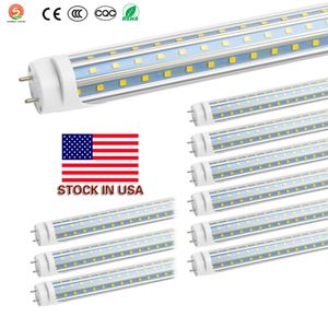 I US-aktier T8 LED Tube Light 28W 60W LED-lysrör 288 LED SMD 2835 4FT 1200mm AC85-265V CE FCC ETL