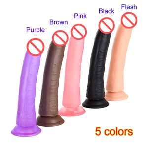 Longos Dicks venda por atacado-21 centimetros pau grande sexo realista dildo falso Penis longo dongs brinquedos pau adultos do sexo artificiais para mulher