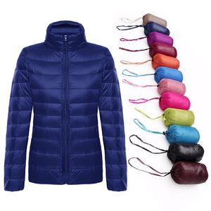 5XL 6XL Plus Size Mulheres Winter Ultra Duck Luz de Down Coats Jaquetas Mulheres manga comprida Magro Quente Brasão Parka Feminino Outono Outwear CX200725