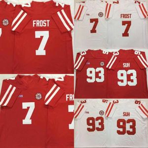 White Football Sets оптовых-Джетки NCAA Nebraska Huskers Scott Frost Ndamukong Suh вышивка колледж футбольных изделий