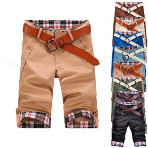 Casual Plaid Flanging Man Shorts Fahison Trend Outdoor Loose Zipper Shorts Casual Pants Desigenr Summer Male New Shorts Clothing