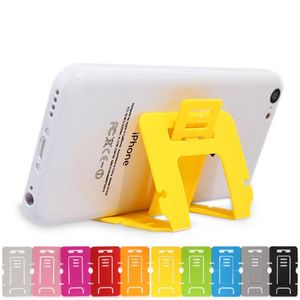 1000pcs / lot plast Portable vikbart kort Universal Mini Fällbar Mobiltelefonhållare Stativ