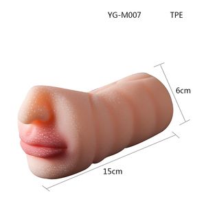 Maschio silicone Masturbatore 4D realistico Gola Profonda artificiale in silicone Vagina Bocca giocattolo sesso orale per gli uomini J0009