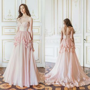 Wholesale sweatheart wedding dresses for sale - Group buy 2020 Flush Pink Wedding Dresses Sweatheart A Line Tulle Sweep Train Beach Wedding Dress Tiered Bridal Gown Wedding Dress