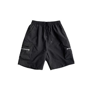 Потные Шорты оптовых-Мужские шорты на молнии карманные грузы для мужчин мужские повседневные брюки Harajuku Ulzzang летняя пот улица