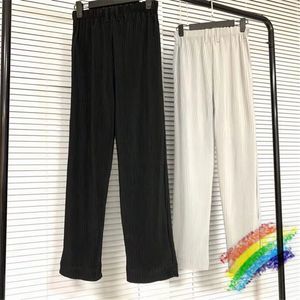 Pleated Sweatpants Men Women 1 high quality Solid Color Joggers Drawstring Streetwear Pants trousers