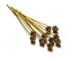100pcs 50mm plated gold Flower Head Pins for Jewelry Making Diy Beads Ball Pins Needles Findings Women Jewelry Accessories