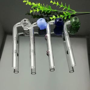 new Europe and Americaglass pipe bubbler smoking water Glass bong Double fulcrum colored bone curved pot