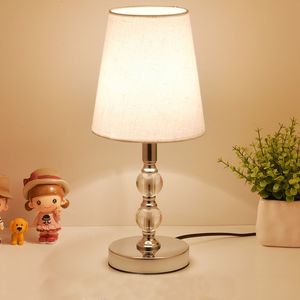 Kristall Tischlampen LED Nachttischlampe Nordic Schreibtischlampe Schlafzimmer Wohnzimmer Lichter Studie Buch Licht Eitelkeitstischleuchte E27 EU-Stecker