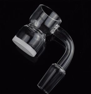 Top Quality Splash Guard Quartz Banger With 10mm 14mm 18mm Male Female 4mm Opaque Bottom Quartz Nails For Glass Bong Smoking