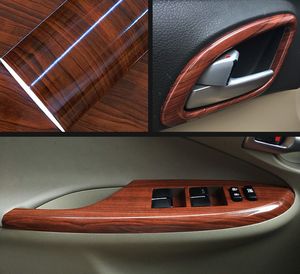 1,52 x 20 Meter glänzende Holzmaserung mit Faux-Finish und strukturierter Vinylfolie auf Rolle für Heimbüromöbel, DIY-Luftablass-Autofolienaufkleber