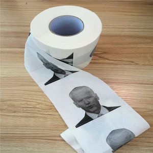 Novelty Joe Biden Toalettpapper Servetter Roll Rolig Humor Gag Gåvor Kök Badrum Trä Massa Tissue Tryckt Toaletter Papers Servett DBC BH3890