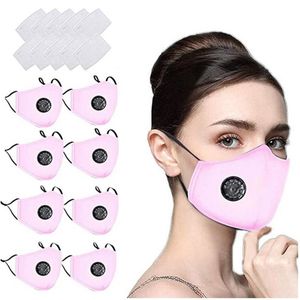 8pc Maschera per il viso riutilizzabile con i filtri 16pcs Maschere traspiranti in cotone per protezione del germe per adulti Spedizione gratuita Face Maks Bandana